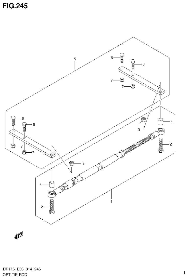 Suzuki DF175ZG OPT:TIE ROD parts diagram